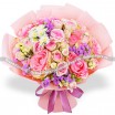 Пудровая нежность - букет из розовых роз 3